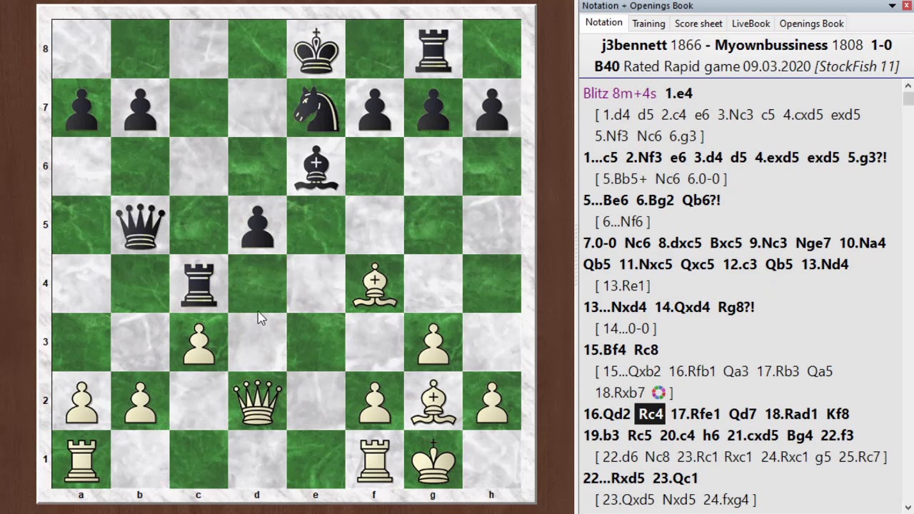 Blitz chess postmortem #817: Sicilian defense - Bowdler attack 