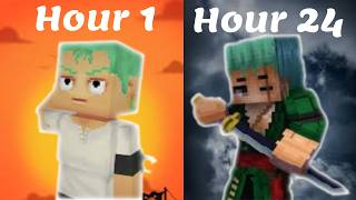 I Spent 24 Hours As ZORO In Minecraft!