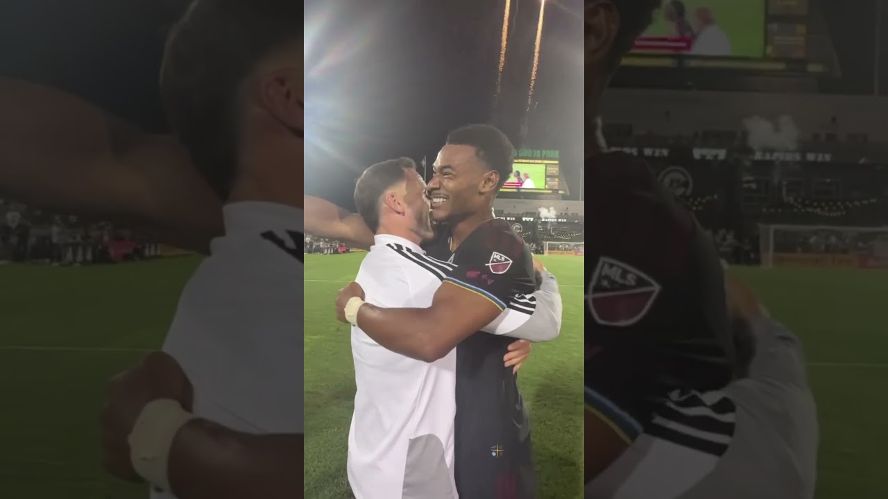 BURGUNDY DOGPILE FOR THE STOPPAGE TIME WINNER