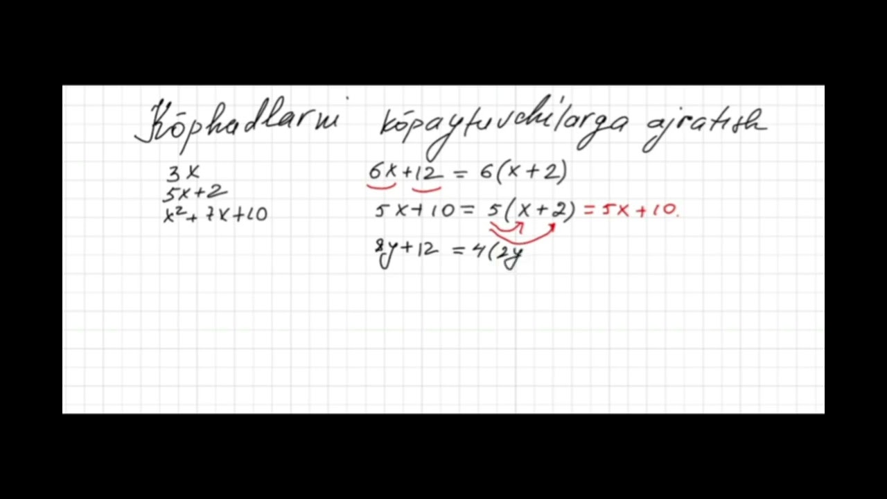 6-dars Koʻphadlarni koʻpaytuvchilarga ajratish