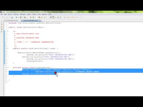 TAMIL ECLIPSE SHORTCUT KEY CTRL I  INDENTATION DEMO