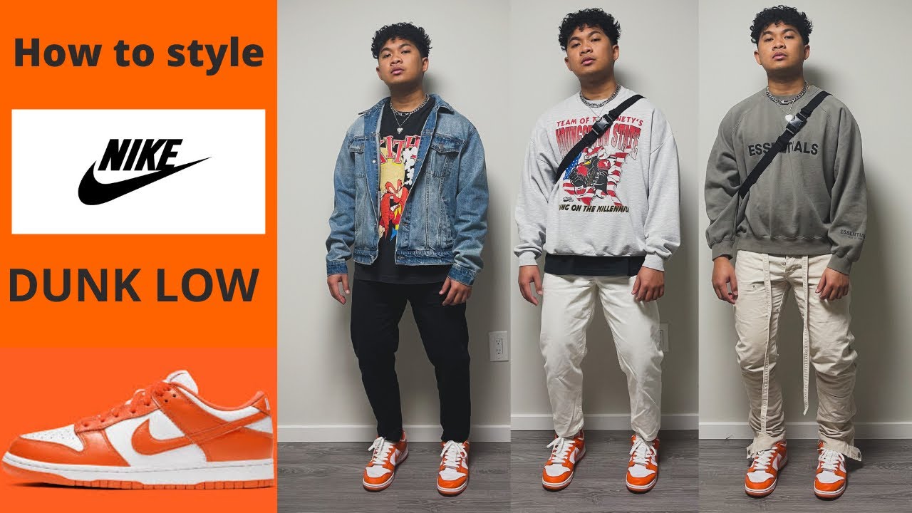 STYLING: Nike dunk Low Syracuse | 3 Outfit Ideas | Streetwear Ideas ...