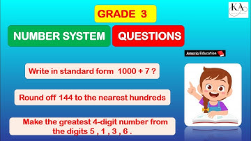 Number System | Math questions and answers | Class 3 | Grade 3 |Worksheet Number system |maths quiz