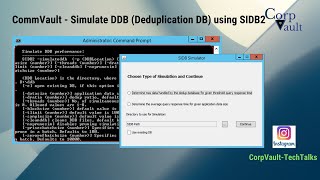#Commvault - Simulate #DDB (#Deduplication DB) using #SIDB2 (CLI & GUI)