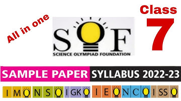 Class 7 NSO IMO IGKO ISSO IEO NCO Sample Paper 2022-23 /Sof Sample Paper 2022-23 Class 7