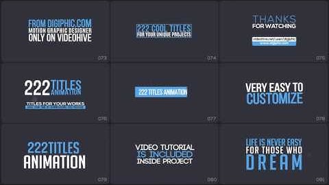 Titles Animation | After Effects (AE) Template VideoHive | 19495140