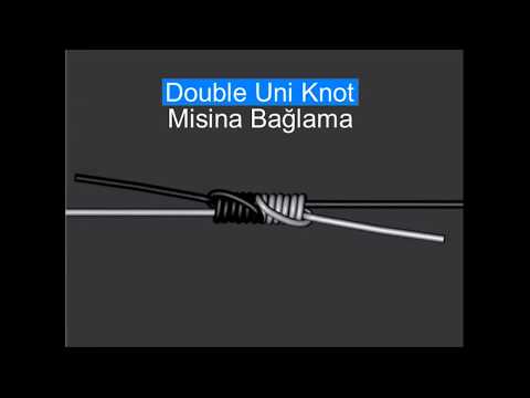 Uni Knot Misina Bağlama Tekniği (İki Misinayı birbirine bağlama) Uni Düğümü