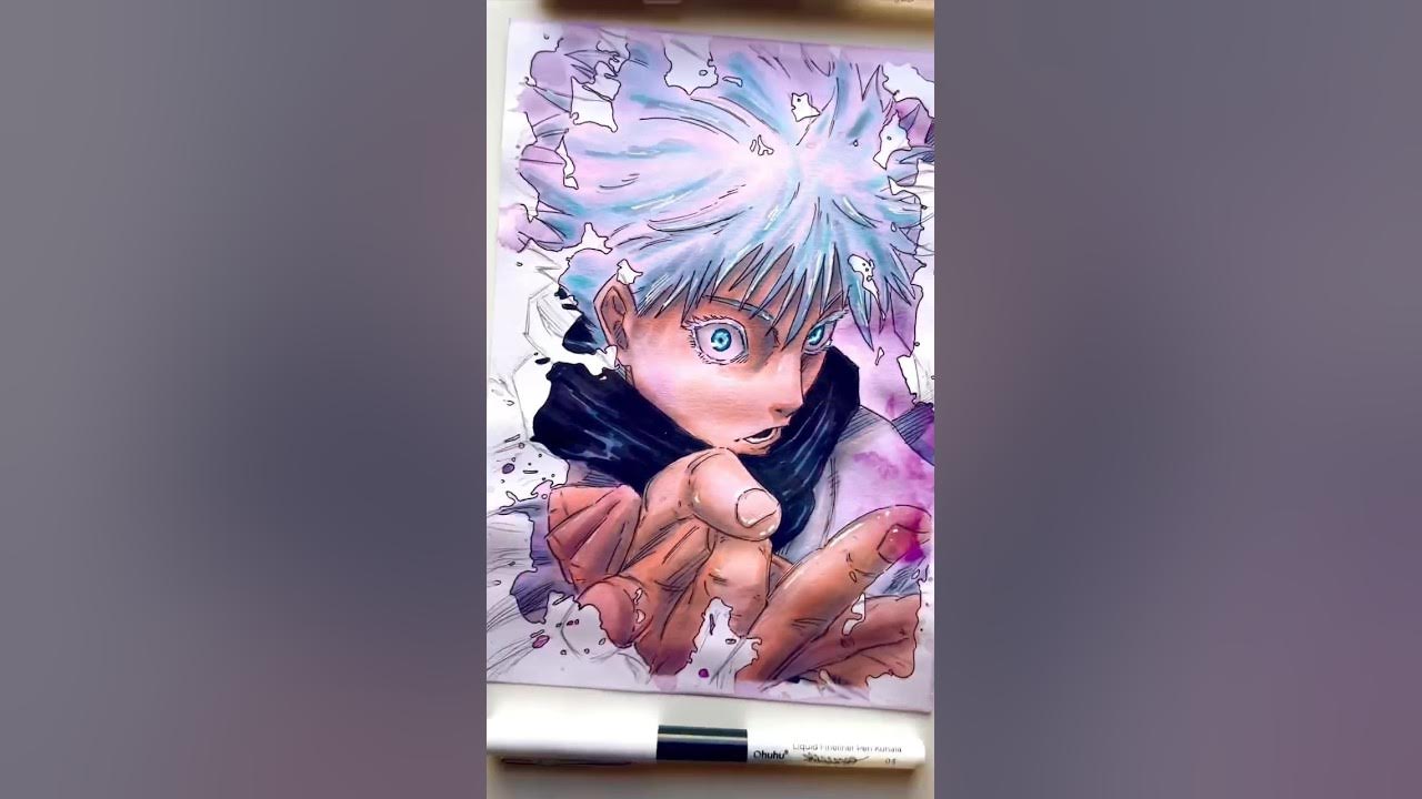 Satoru Gojo Spill Art anime art drawing jujutsukaisen YouTube satoru-gojo-spill-art-anime-art-drawing-jujutsukaisen-youtube