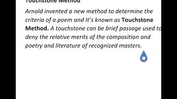 What is Touchstone Method? By Matthew Arnold