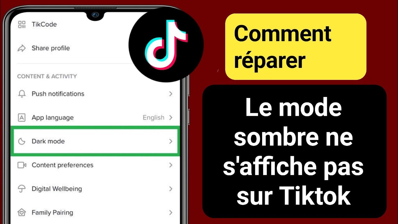 Comment obtenir le mode sombre sur Tiktok Android Nouvelle mise à jour 2025 YouTube