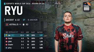 Astralis ryu (13-4) CT B Anchor on Ancient vs G2 @ Esports World Cup 2026 Round of 16