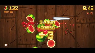 Fruit ninja gameplay walkthrough part 1 -slicing fruit! (iOS Android)