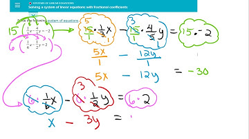 Solving a system of linear equations with fractional coefficients  part 1