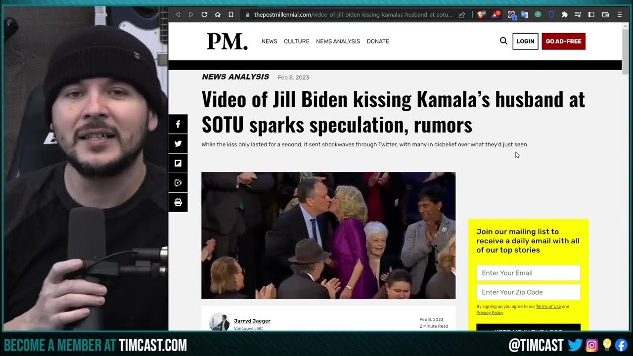 Biden Wife KISSES Kamala’s Husband ON THE LIPS LIVE On TV At State Of the Union Sparking Controversy