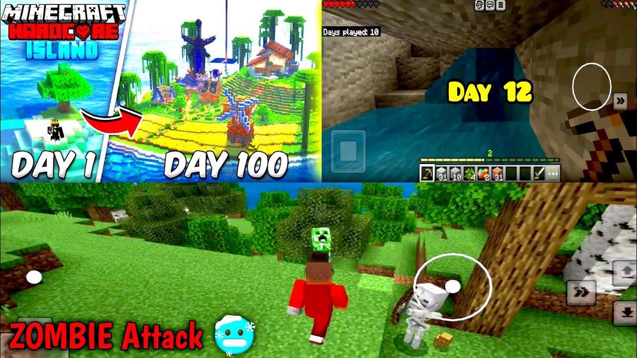 100 Days Survive Challenge In Minecraft Day 12 Gar Ma pani💧 gush gya  ab kya hoga🥴 Zombies attack me