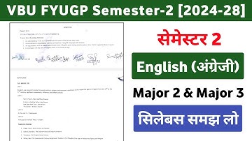 VBU FYUGP सेमेस्टर 2 Major English Syllabus 2024-28 || Mj-2, & Mj-3 English Syllabus Details
