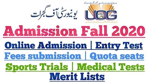 UOG | Online Admission 2020 | Schedule | Merit & Quota seats | Advertisement || Prof. Aadil Ghural