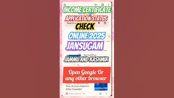 How To Check Your Income Certificate Status (Jammu & Kashmir) #Shorts