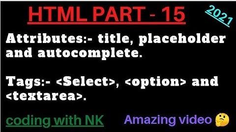 HTML part-15  select, option, textarea and it
