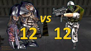 12 Alien Grunts Vs 12 Hecu Grunts - Even Numbers - Half-Life Retro Battles