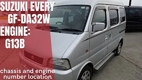 Suzuki Every GF-DA32W chassis and engine(G13B) number location