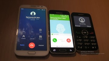Incoming call&Outgoing call at the Same Samsung Galaxy Note 2 Miui+S5 mini+Alcatel 2008G