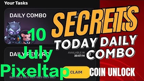 Pixel tap daily combo 10 july | pixel tap by pixelverse daily combo 10.07.2024 |