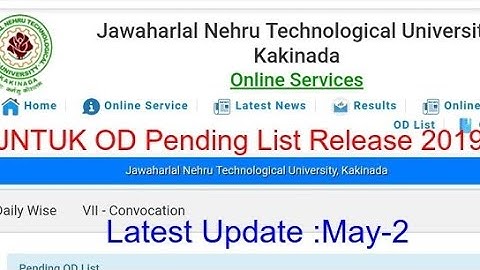 JNTUK OD Pending List Released 2019|Check Here|Live|