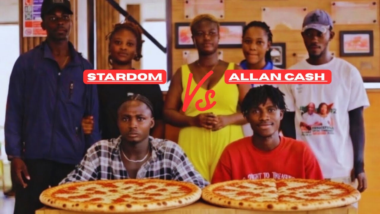 ¢100 Prize Pizza Eating Contest at Pizzaman chickenman in Ghana.