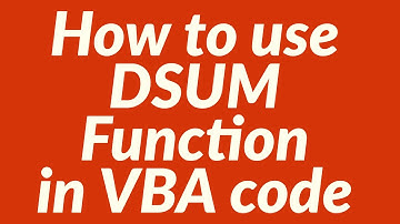 How to use DSUM Function in VBA code