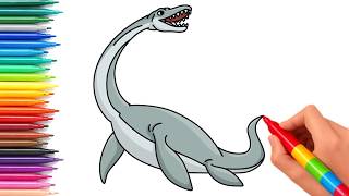 How to Draw a Plesiosaurus 🦕 | Easy Step-by-Step