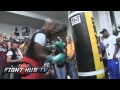 Floyd Mayweather Jr. vs. Canelo Alvarez-Mayweather full heavy bag workout