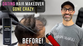 Dating Hairstyle Transformation 🔥 He Felt Super Confident ❤️ Hair Loss ❌ Hair Fiber 2024