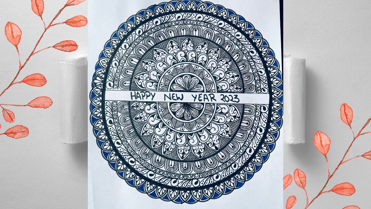 Happy New Year 2023 Mandala Art/step-by-step mandala art tutorial for ...