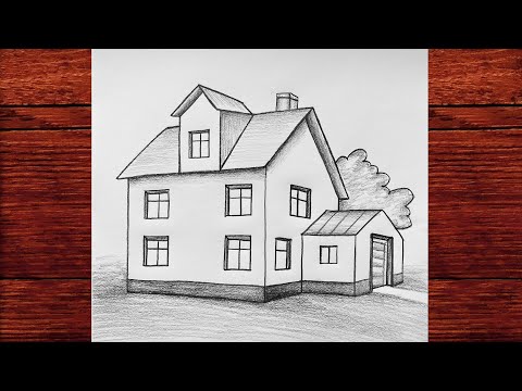 Karakalem Bir Ev Nasıl Çizilir - 3d Ev Çizimi Adım Adım - Çizim Mektebi Karakalem Çizimleri [2022]