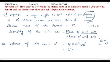 How can you determine the atomic mass of an unknown metal if you know its density and the dimensions