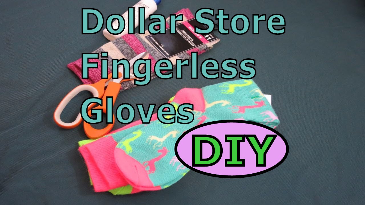 DIY Fingerless Gloves from Dollar Store Socks! YouTube