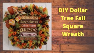 DIY Dollar Tree Fall Square Wreath