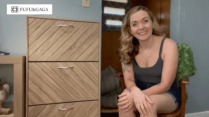 Entryway Shoe Storage Cabinet 3 Shelved Shoe Cabinet Organizer review | FUFU&GAGA