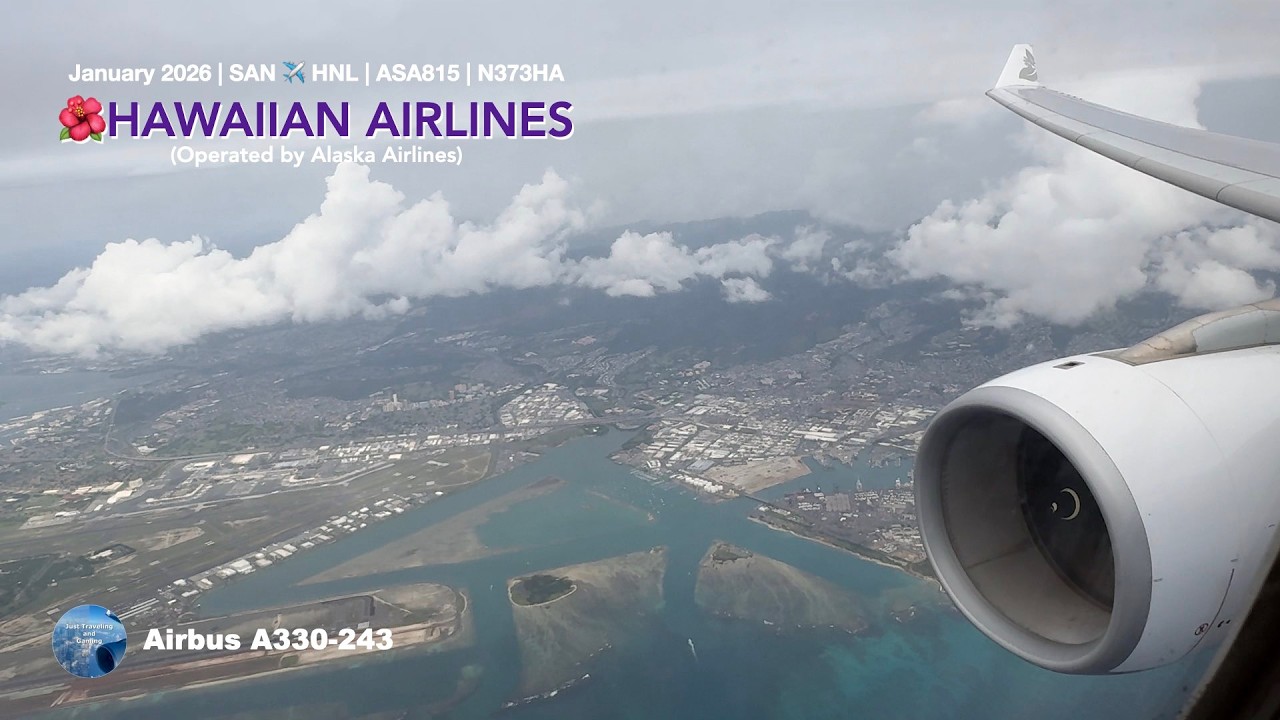 [4K] Honolulu Arrival and Landing | 🌺 Hawaiian Airlines A330 | SAN ✈️ HNL | #hawaiianairlines
