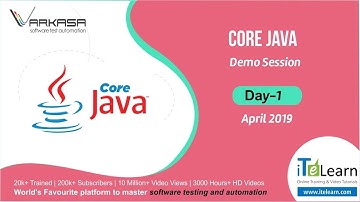 Core Java Day-01 Demo Session -April 2019