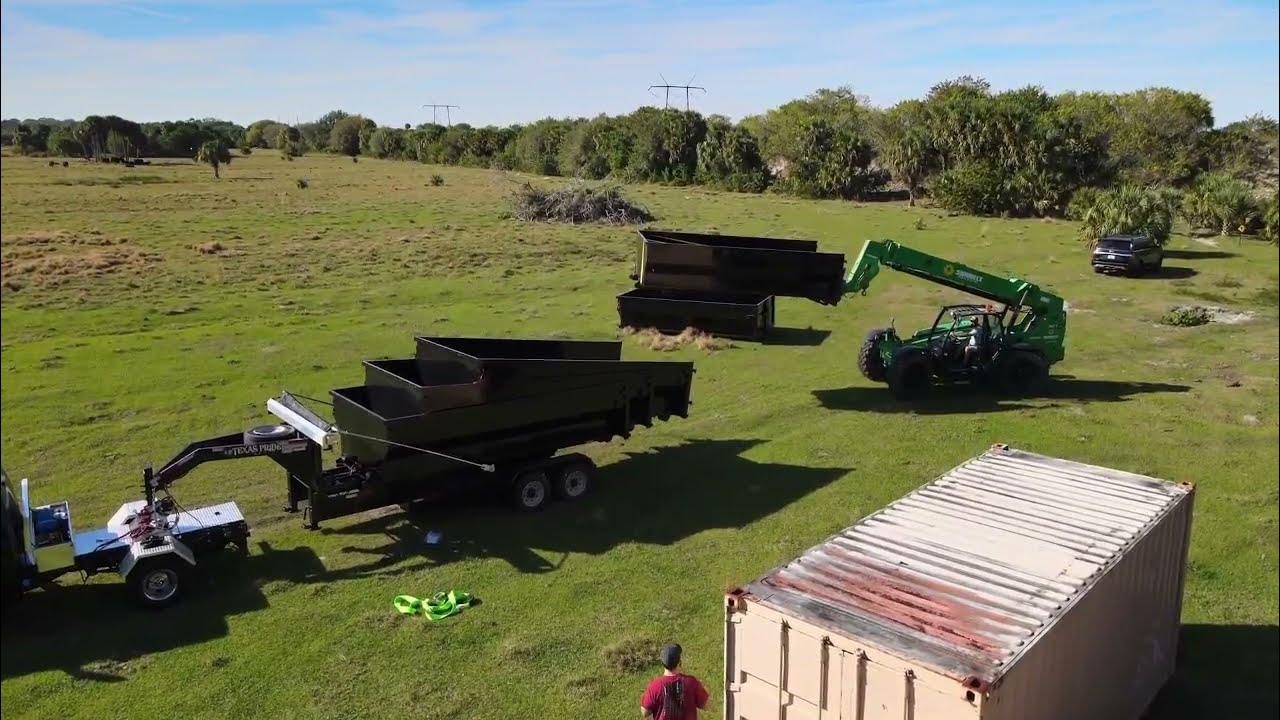 Unloading our Dumpsters in Port St Lucie Precision Disposal of South