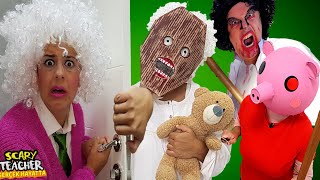 GERÇEK HAYATTA SCARY TEACHER DELİ ÖĞRETMEN MACERASI/ 3 BÖLÜM BİRDEN / YÜKSEL OYUNDA