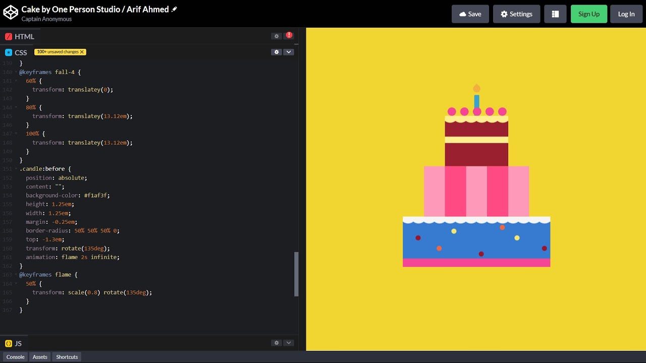 ASMR Programming - CAKE in HTML & CSS - No Talking