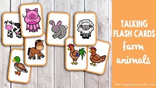 Farm Animals Talking Flashcards - Tarjetas de vocabulario de los animales de granja screenshot 3