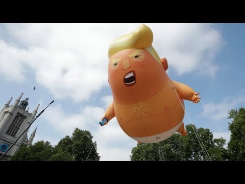 Trump baby balloon flies above London