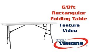 Six - Eight foot Rectangular Folding Table - Tex Visions