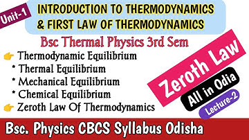 Thermodynamic Equilibrium & Zeroth Law Of Thermodynamics #majhibira THERMAL PHYSICS in Odia 3rd Sem.