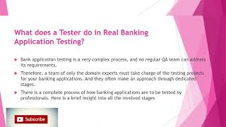 Importance of software Testing  for Banking Application