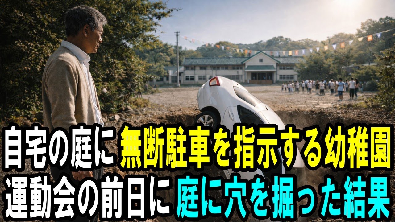 「証拠はあるの？ｗ」自宅の庭に無断駐車を指示する幼稚園の園長。運動会の前日、自衛のために庭に穴を掘った結果